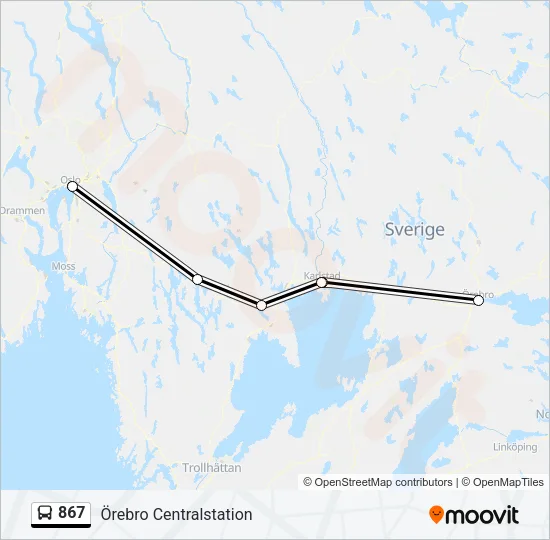 867 Bus Line Map