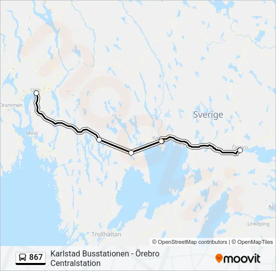 867 Bus Line Map