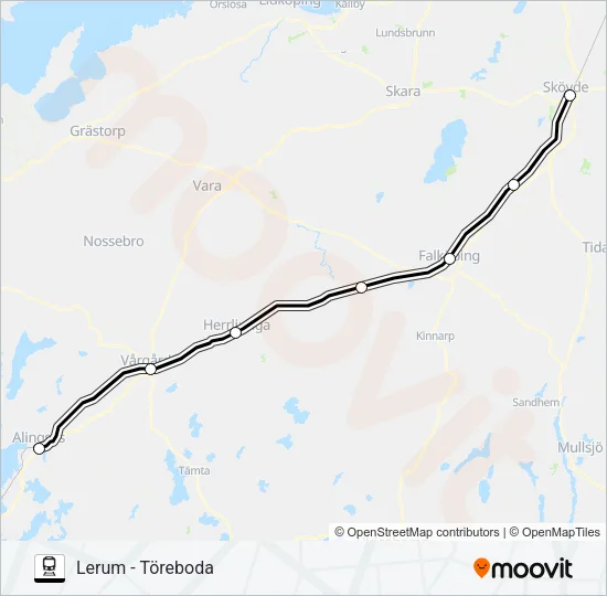 VÄSTTÅGEN  Linje karta