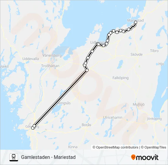 VÄSTTÅGEN  Linje karta