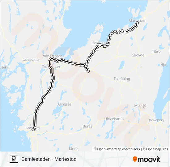 VÄSTTÅGEN  Line Map