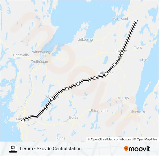 VÄSTTÅGEN  Linje karta