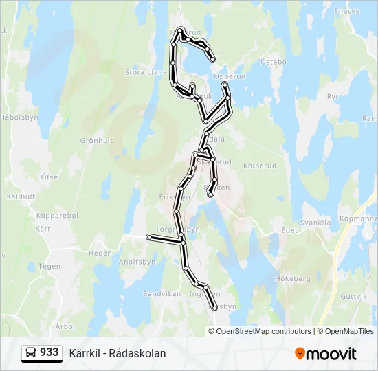 933 Bus Line Map