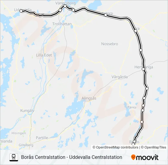 VÄSTTÅGEN  Line Map