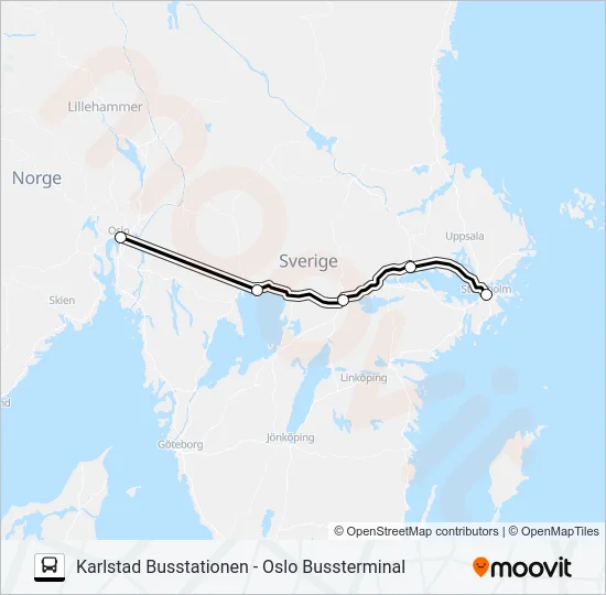 VY EXPRESS Bus Line Map