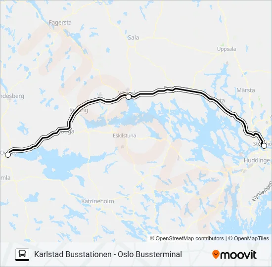 VY EXPRESS Bus Line Map