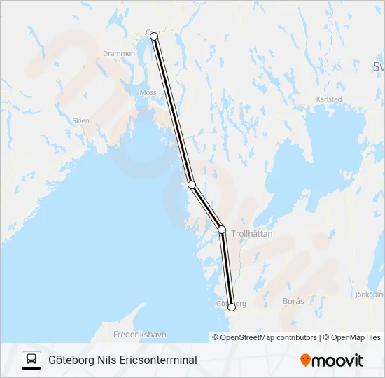VY EXPRESS Bus Line Map