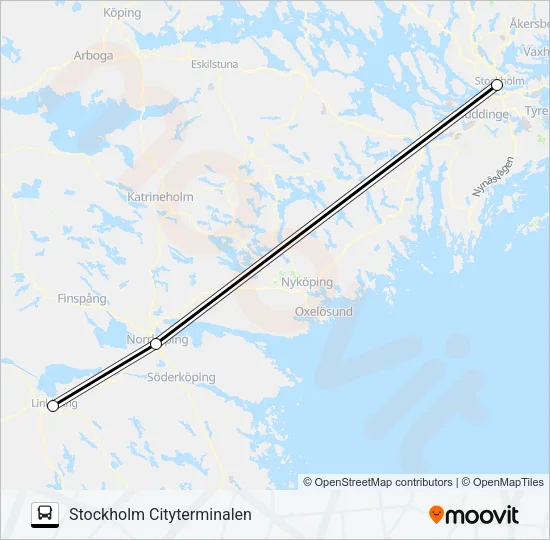 VY EXPRESS Bus Line Map