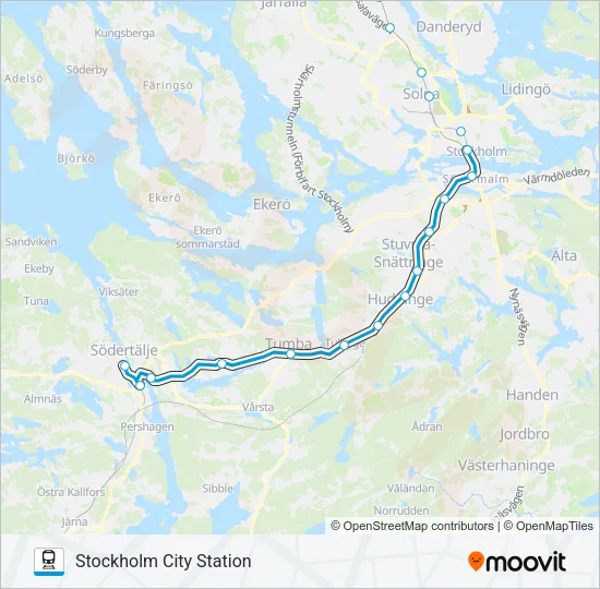PENDELTÅG Train Line Map