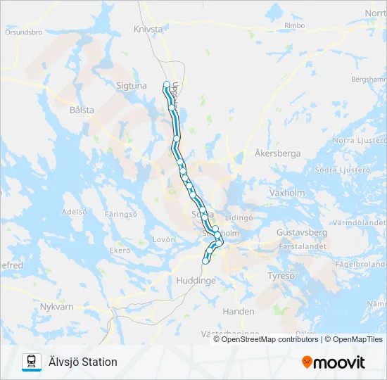 PENDELTÅG Train Line Map