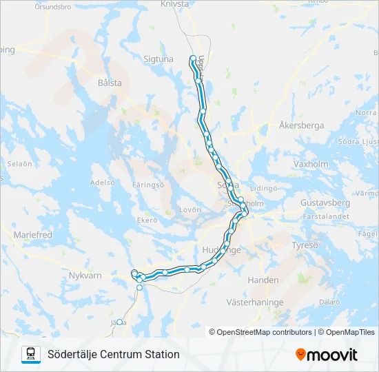 PENDELTÅG Train Line Map