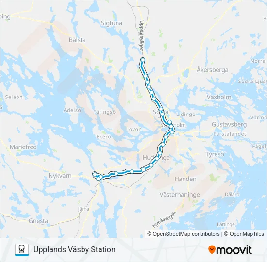 PENDELTÅG Train Line Map