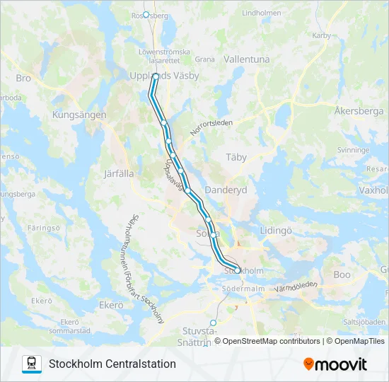 PENDELTÅG Train Line Map