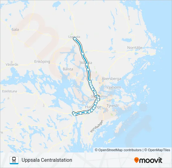 PENDELTÅG Train Line Map
