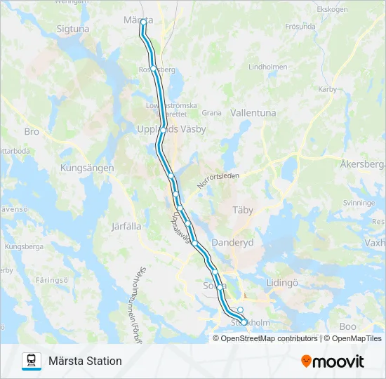 PENDELTÅG Train Line Map