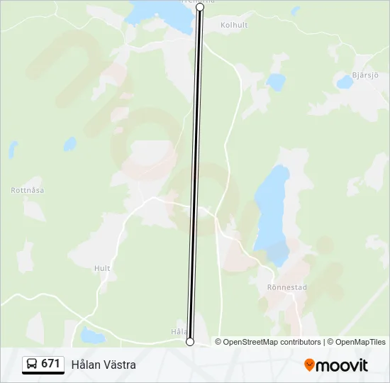 671 Bus Line Map