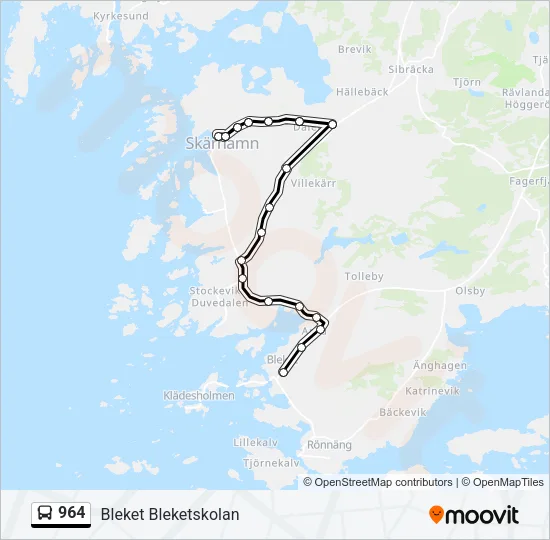 964 Bus Line Map