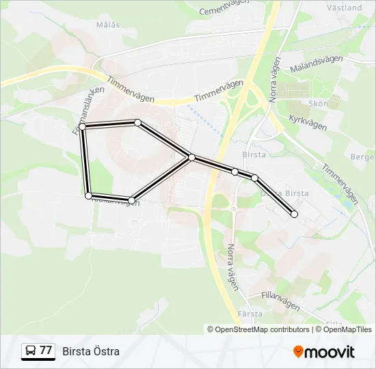 77 Bus Line Map