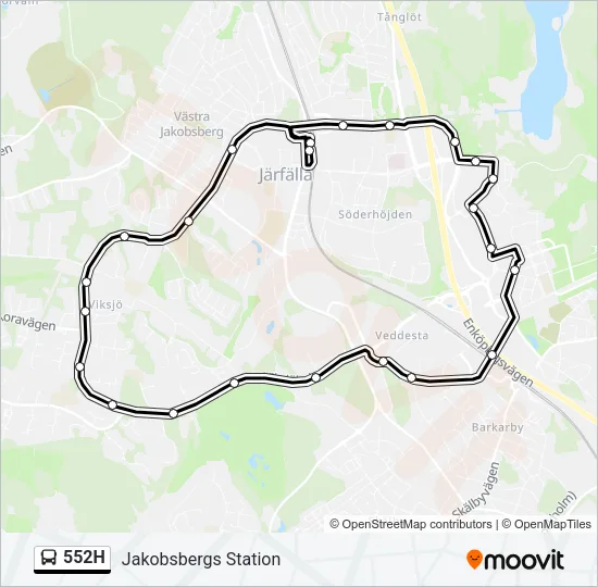 552H Bus Line Map