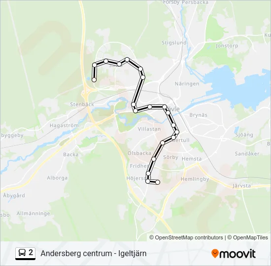 2 Bus Line Map