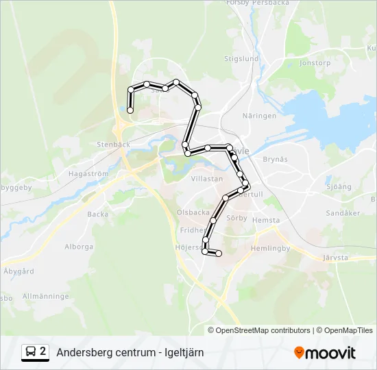 2 Bus Line Map