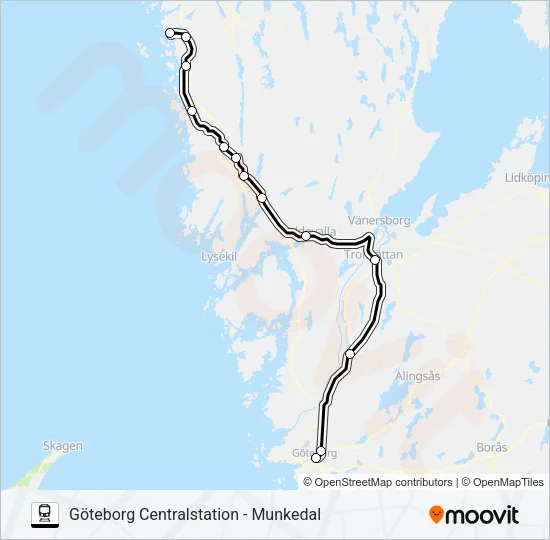 VÄSTTÅGEN  Line Map