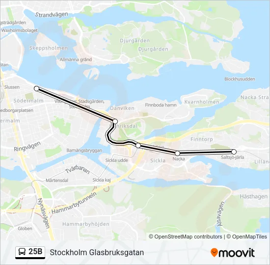 25B Bus Line Map