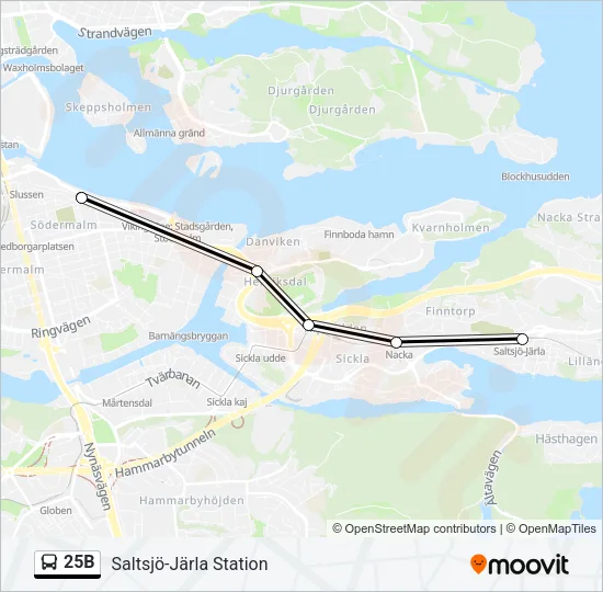 25B Bus Line Map