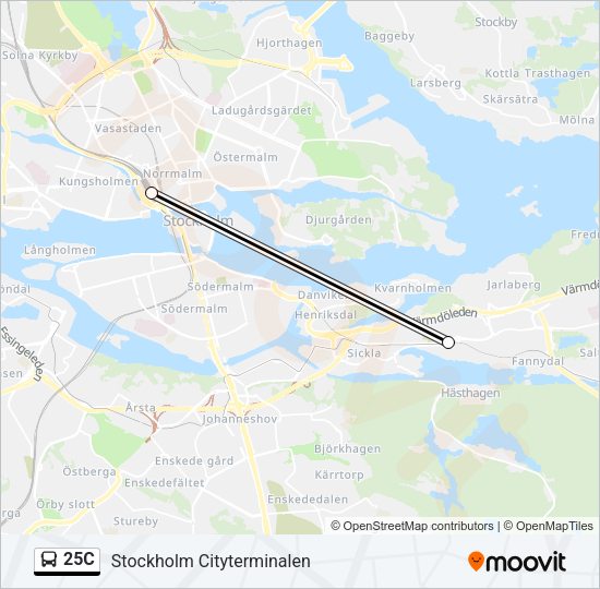 25c Route: Schedules, Stops & Maps - Stockholm Cityterminalen (Updated)