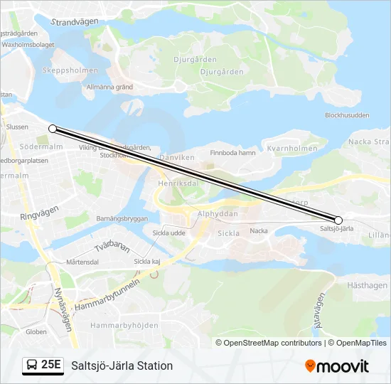 25E Bus Line Map