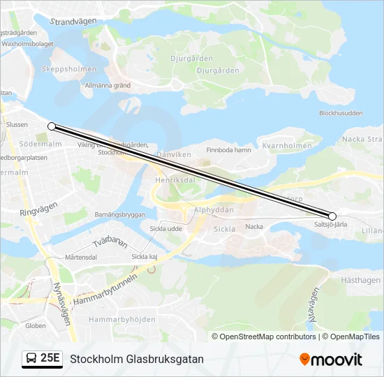 25E Bus Line Map