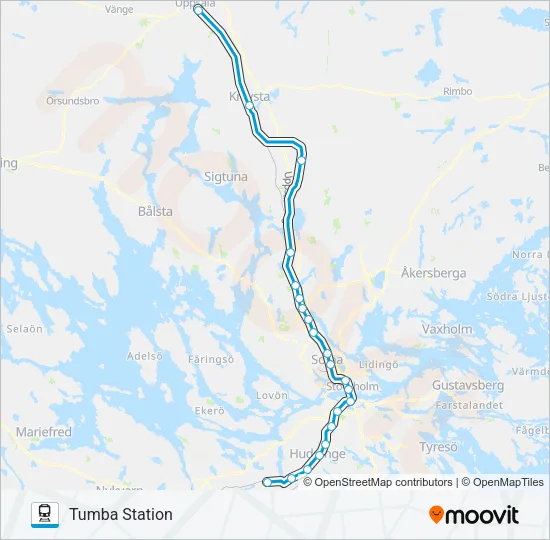 PENDELTÅG tåg Linje karta