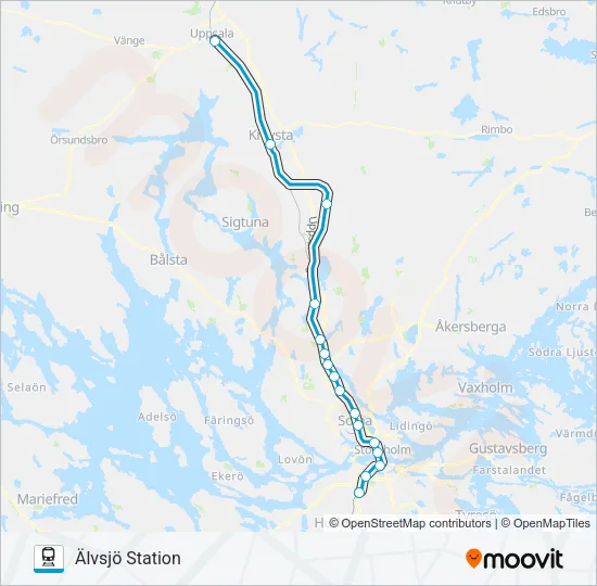 PENDELTÅG Train Line Map