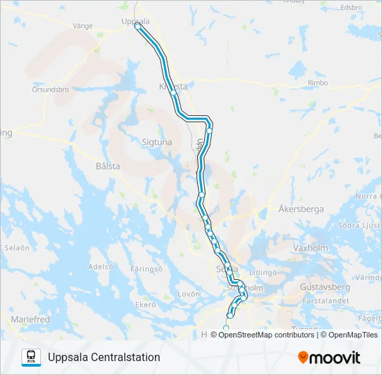 PENDELTÅG Train Line Map