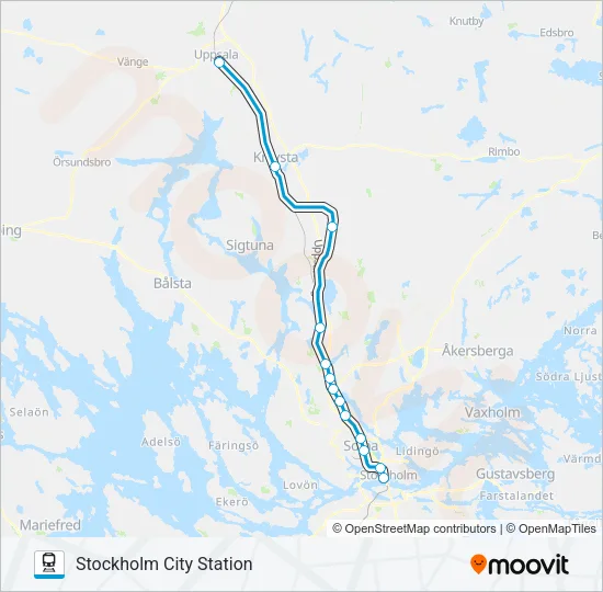 PENDELTÅG Train Line Map