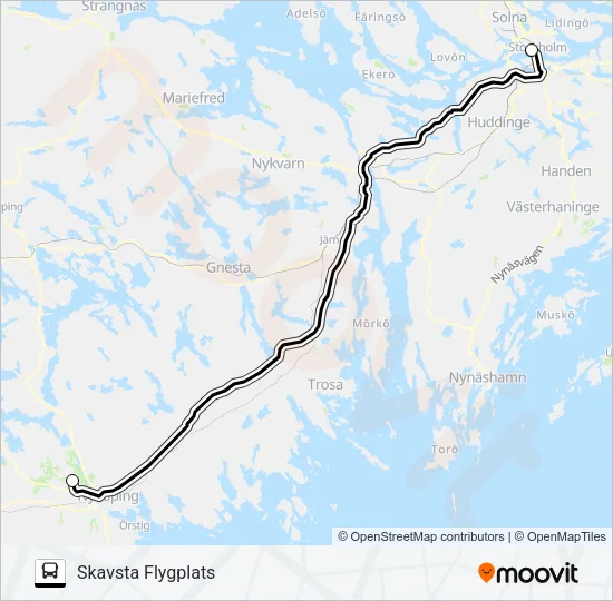 Skavsta Flygplats  Line Map