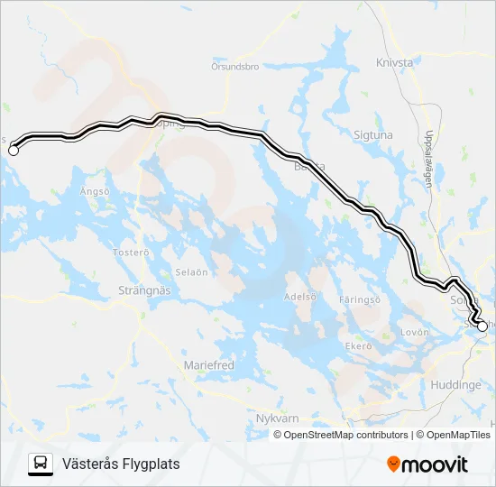 Västerås Flygplats  Line Map