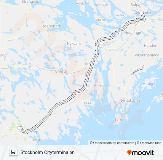 Stockholm Cityterminalen Bus Line Map