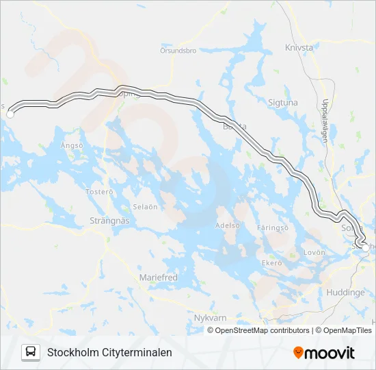 Stockholm Cityterminalen Bus Line Map