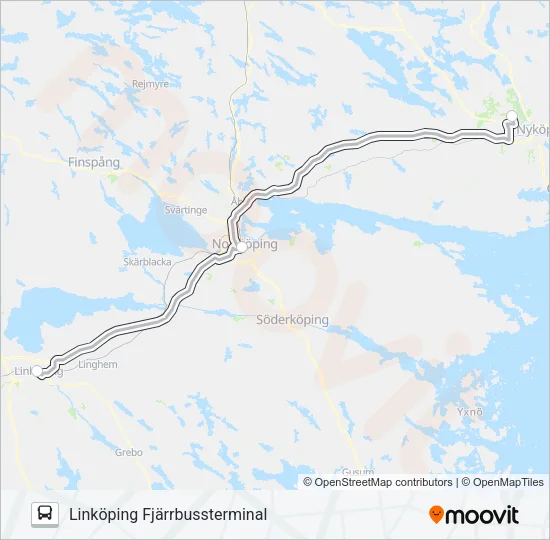 Linköping Fjärrbussterminal Bus Line Map