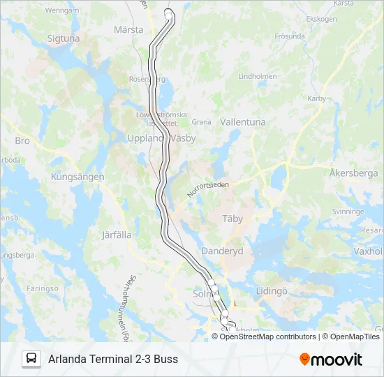 Arlanda terminal 4 buss - Stockholm Cityterminalen Bus Line Map