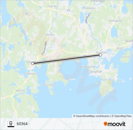 GÖTEBORG NILS ERICSONTERMINAL - TROLLHÄTTAN CENTRAL Train Line Map