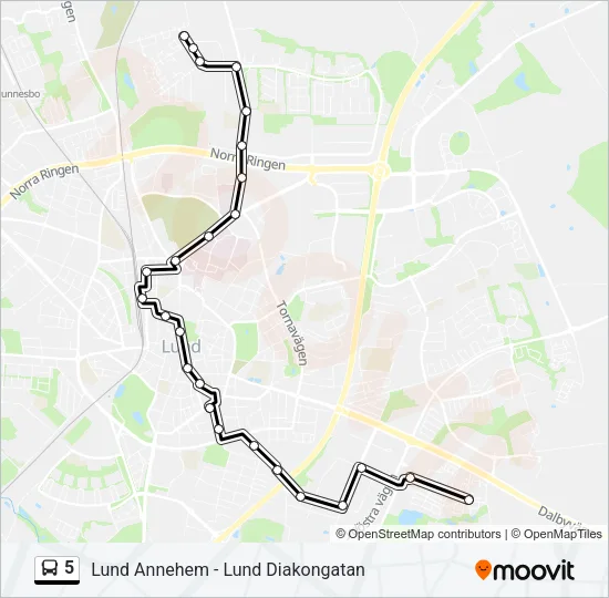 5 Bus Line Map