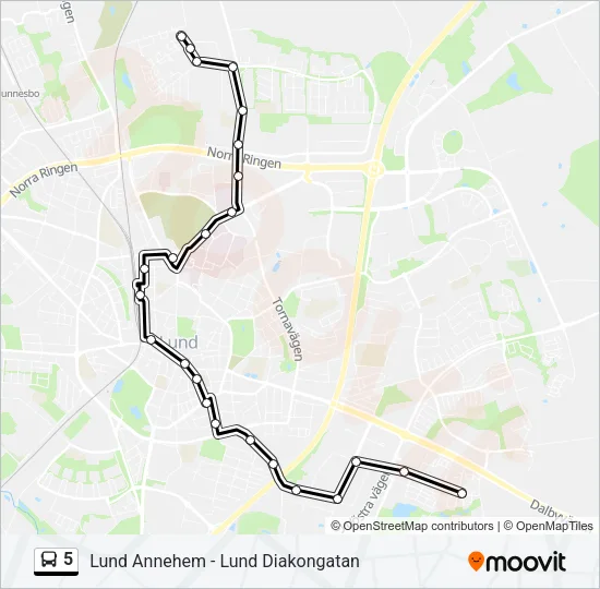 5 Bus Line Map