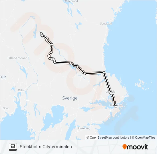 FJÄLLEXPRESSEN  Line Map
