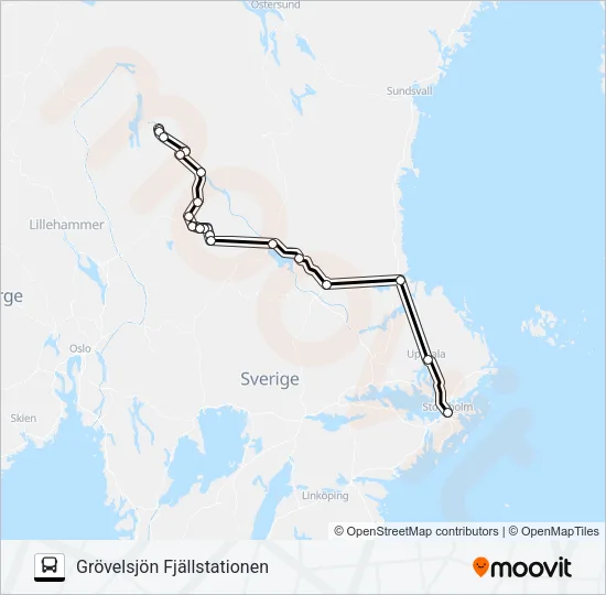 FJÄLLEXPRESSEN  Line Map