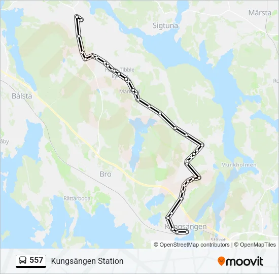 557 Bus Line Map
