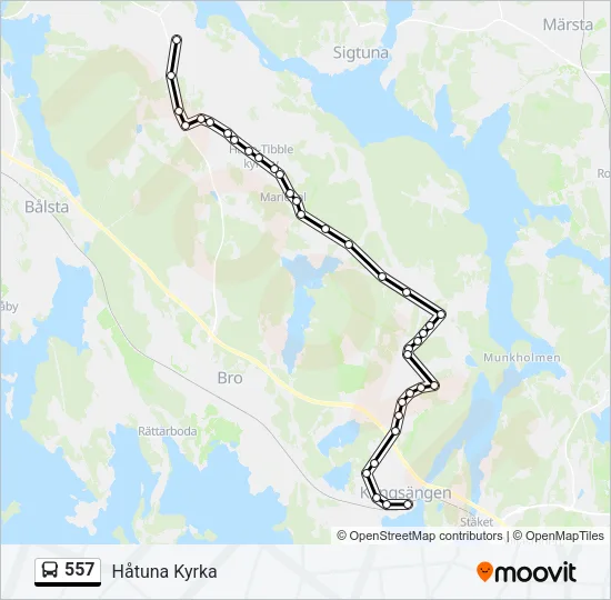 557 Bus Line Map