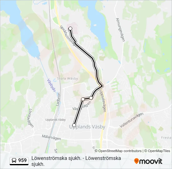 959 Bus Line Map