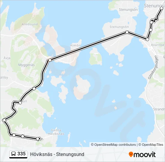 335 Bus Line Map